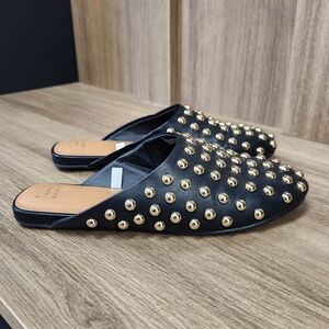 A New Day Black Mules with Gold Studs